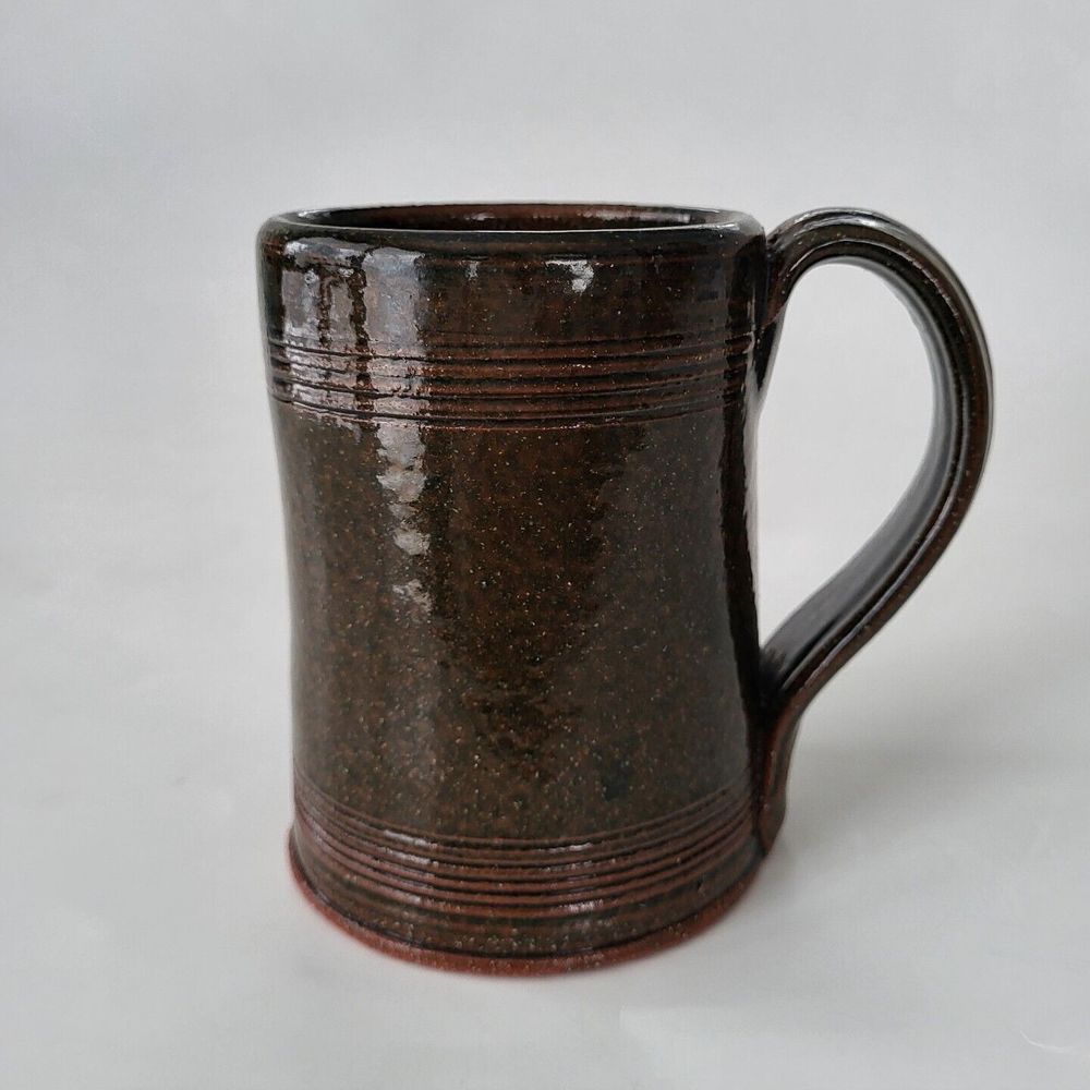 Vintage Rockdale Union Stoneware Glazed Mug RUS Elisabeth Goessling Red Clay